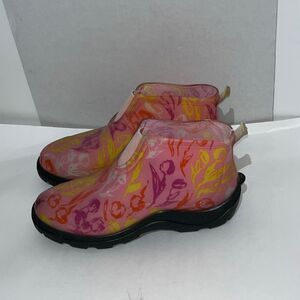 Sloggers Women's Multicolor Floral Waterproof Rain Garden Ankle Boots Size 8